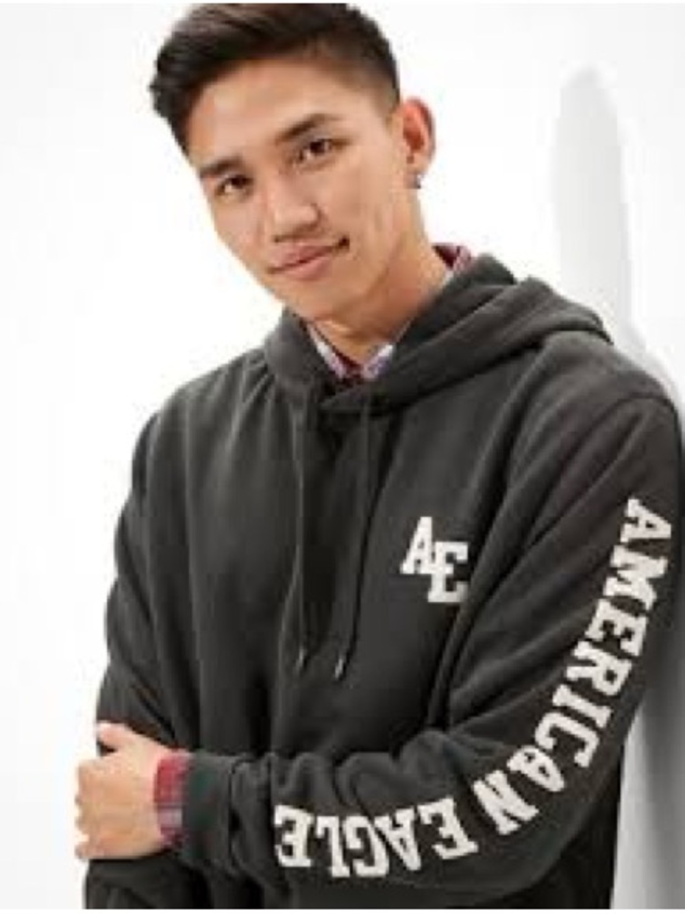 American Eagle Outfitters Gray Hoodie TALL